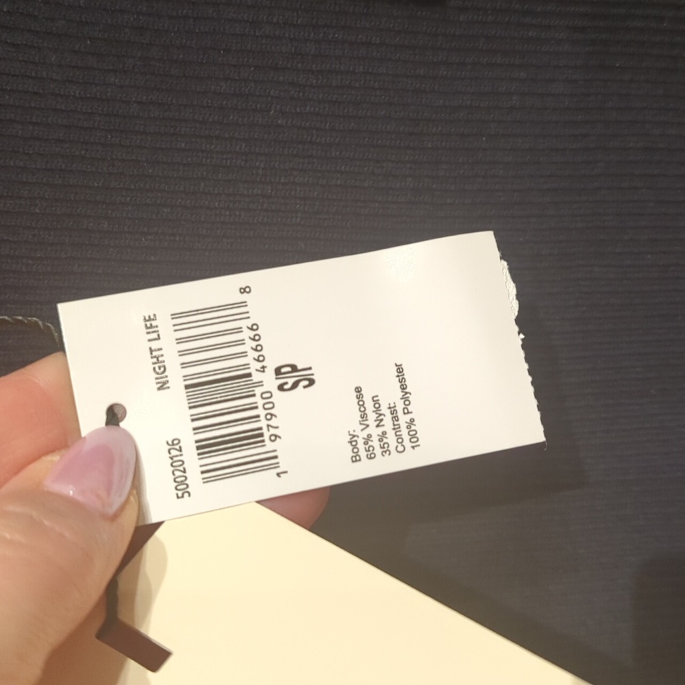 Industry Republic Clothing Women's Size Small Navy Blue Flutter Top Ribbed Nwt - Picture 6 of 12